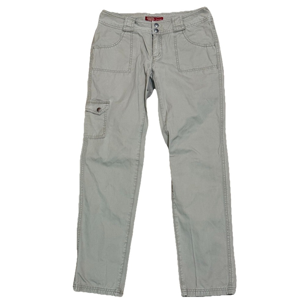 Eastern Mountain Sports Pants Womens Canvas Hiking Utility Pocket Size 4 EUC